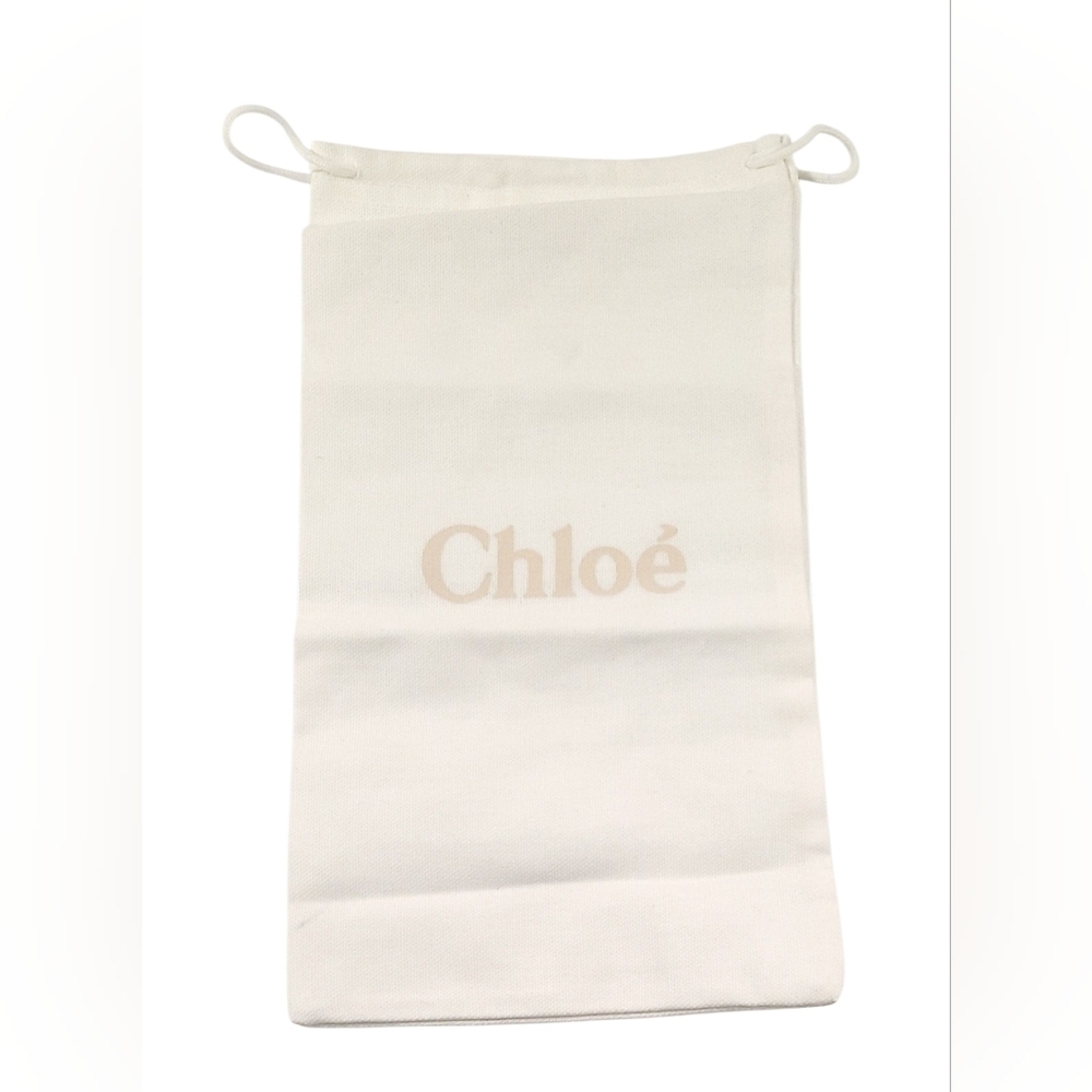 Chloe Drawstring Dust Cover Bag Lined Storage White  12” X 7”